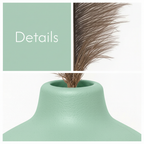 Mint Green Ceramic Vase with Ostrich Plume